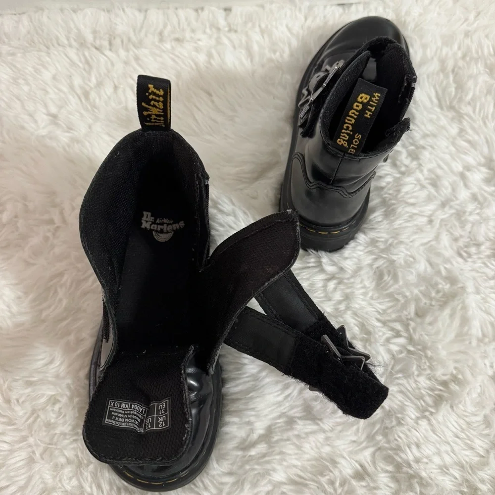 Dr. Martens Black Devon Bex Leather Ankle Boots Size 13